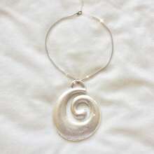 Gold Chunky Necklace - Spiral Necklace, Gold Spiral Choker, Statement Necklace, Crafturday