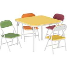 Set Plegable de Mesa y 4 Sillas Infantil 5 Piezas, Juego de Mesa de Actividades para Niños y Niñas, Ideal para Comedor, Guardería y Aula – Mueble Multifuncional Kids - Multicolor - Ver 9