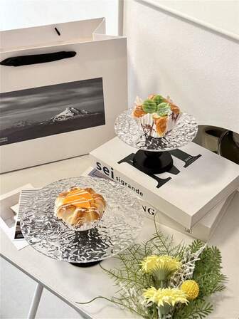 1 st frukt-/dessertfat i bambu och akryl, lämplig för kakor, snacks, fester och dagligt bruk