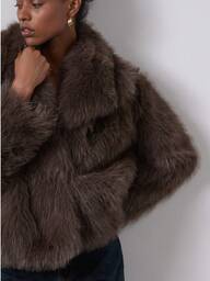 Women's Casual Faux Fur Collar Long Sleeve Coat Jacket, Fashionable & Elegant, Autumn/Winter