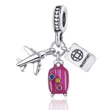 7 件行李飞机爱心小蝴蝶吊坠球适用于手链 DIY 女士情侣饰品 - 彩色 - 查看 7