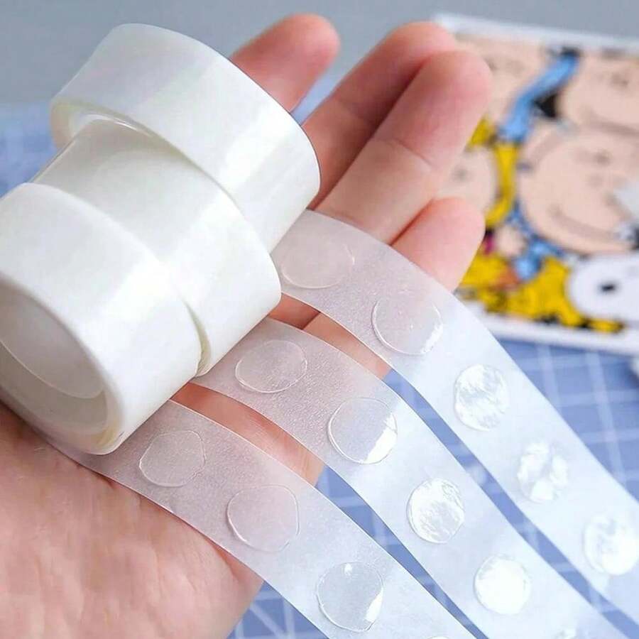 100pcs/Roll Double-Sided Transparent Balloon Glue Dots For Wedding & Birthday Decoration - trong suốt - Xem 1