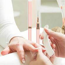 5 Pcs Pink Nail Art Brushes Superfine Brush French Manicure Stripe Nail Art Painting Brush Set, UV Gel Nail Liner Brushes Kit And Drawing Liner Brush For Nail Salons - 粉色 - 查看 4