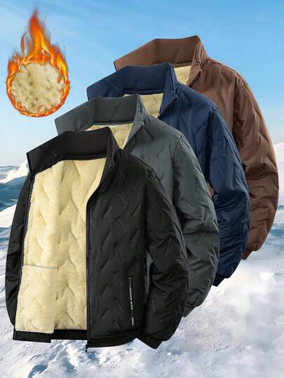 Veste polaire à manches longues pour hommes pour l'extérieur en hiver, avec poches imprimées sur les deux côtés, convient pour la marche, la course, les voyages, etc.