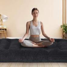 8 Inches Futon Mattress Full Size, Thick Futons Sofa Couch Bed, Floor Mattress For Adults, Shredded Foam Filling, Medium Firm(Frame Not Included), Black - 黑色 - 查看 5