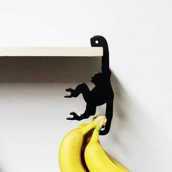 1 st gorillaformad metallbalanskrok: apa-banandesign, magisk upphängningskrok för köksväskupphängning, nyckelhållare, heminredning, kreativ krok, kökstillbehör, dekorativt tillbehör