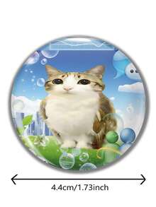 1pc 4.4cm/1.73inch Funny Pattern Safety Pin Badge, Button Brooch, Suitable For Attaching To Clothing, Bags, Backpacks, Fun Gift For Friends And Family - Multicolor - View 2