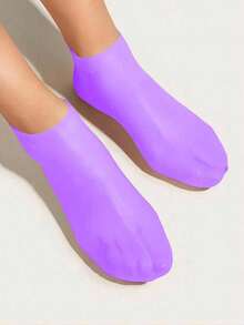 1 Pair Of Silicone Socks, Suitable For Dry And Cracked Feet - Ladies&# 39; S Moisturizing Foot Socks, Cracked Heel Care (Purple, Suitable For Size 9 And Below)