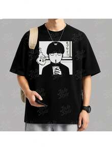 Mob Psycho 100 T-Shirt Anime Manga Animation Fiction Fantasy Shounen Geek Unisex Male Female 100% Cotton Top Premium Streetwear Launch Immediate Shipping Various Colors!! Plus Size - 漫畫 - 查看 2