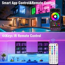 HBOWMDJIA 3ft-100ft Smart RGB LED Strip Lights With Remote Control And App Control, Music Sync, Timing, Multiple Colors Lighting, Easy To Install, LED Lights For Bedroom Living Room Decor, Game Room Decor, TV Background, Bar Decor, Ceiling Lighting, Halloween Party Decor, Christmas Gift - Nhiều màu - Xem 3
