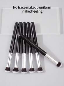 6 PIEZAS Pincel de maquillaje facial suave y en ángulo, sin marcas de maquillaje, sin adherencia de polvo, multifuncional para principiantes, incluye pincel de base, corrector, rubor, contorno, bronceador y polvos