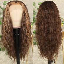 13X4 Free Part Black Green Highlights Body Wave Lace Front Wigs Pre Plucked Soft Long Wavy Hair Wigs Heat Resistant Wave Wigs Glueless Christmas Wig Long Wavy Synthetic Lace Front Wigs For Women Perfect For Daily Wear & Parties - 挑染棕色 - 查看 6