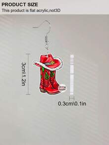 1 Pair Chic Red Christmas Hat Boots Acrylic Earrings For Women Christmas Earrings Novelty Fashion Earrings Jewelry Perfect For Holiday Party Banquets And Daily Activities Christmas Gifts For Women