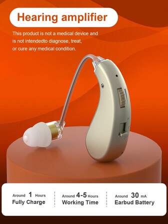 Audífono con gancho para la oreja, diseñado para colocarse detrás de la oreja, equipado con cable de datos USB para carga, mejora el sonido del televisor, teléfono y actividades al aire libre - ¿Es para adultos de ambos sexos, como un regalo?