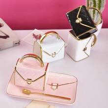 Unique Ceramic Pink Blue Coffee Mug Cup And Saucer Set And Spoon Cute Fancy Girly Afternoon Tea Set Purse Gift 10 Oz/300 Ml Black