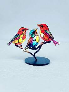 1 PIEZA Figura decorativa de pájaro de acrílico encantadora, decoración de pájaro de madera plana estilo europeo, pájaro de acrílico colorido en una rama, decoración de habitación, figura decorativa de pájaro de estilo moderno para mesa, adornos decorativos, para decoración del hogar, decoración del baño, se puede usar como regalo para Halloween, Navidad, Día del Padre, Pascua, Día de la Madre, pieza decorativa para novio/novia, decoración de la habitación, decoración de la sala de estar, decoración de la oficina - Multicolor - Ver 16