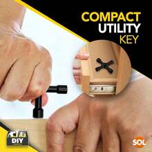 SOL Household 4 Way Utility Key – Multi-Purpose Tool For Radiator Bleed, Gas & Electric Meter Boxes, Service Panels & Cabinets – Compact Triangular Key For Maintenance & Access Tasks - Black - View 4