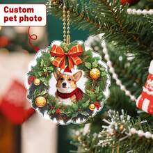 Personalized Pet Accessories, Customized Cat Christmas Ornaments, Pet Memorial Decorations, Cat Christmas Photo Ornaments, Pet Portrait Gifts,Christmas Gift Supplies - Multicolor - View 15