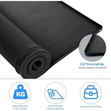 Fundas para lavadora y secadora para la parte superior, almohadilla de silicona de 25.6x 23.6 pulgadas, para mquina de lavandera y secadora, antideslizantes, resistentes al agua, protectores de - 1 pieza + Negro - - Ver 3
