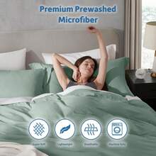 Soft Prewashed California King Duvet Cover Set, 3 Piece, Zipper Closure, 104x98 Inches Duvet Cover And 2 Pillow Shams - No Comforter,  In 2025 - 鼠尾草綠(無被子) - 查看 5