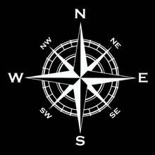 Pegatinas de coche de brújula náutica, decoración de personalidad al aire libre, pegatina para portátil, calcomanías de vinilo reflectantes para la parte trasera del coche - Blanco - Ver 9