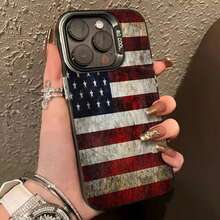 USA National Flag Pattern Phone Case Compatible With  17 Air 16 15 14 13 12 11 Pro Max XR XS X 7 8 Plus Square Cover Bumper Back Case Cover Compatible With  17 Pro Case,  17 Pro Max Case,  17 Case,  16 Pro Case - Black-yYDSG959 - View 12