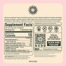 Vital Source Nutrition - Premium Feminine Balance Gummies - For Women's Health & Wellness - Immune Support - Vegan, Gluten-Free - Hawaiian Pineapple - 60 Gummies - 30 Servings - 鳳梨 - 查看 4
