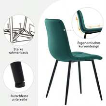 Set da pranzo con tavolo e sedie (set da 5 pezzi), moderno tavolo da pranzo esagonale in marmo + 4 sedie da pranzo in velluto verde per creare un ristorante caldo e moderno