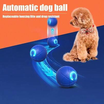 Automatic Rolling Ball Dog & Cat Toy, Durable Dog Chew Ball Toy, Interactive Cat & Dog Ball Toy, Dog Bouncy Ball Toy, Endless Fun & Exercise, Suitable For Medium & Small Pets, Must-Have For Dog Moms/Dads, Battery Capacity: 150mAh
