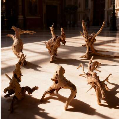 1pc Natural Driftwood Aquarium Decoration, Tree-Shaped Aquarium Ornament, Aquarium Decor Accessories - Random Shape. Please Refer To The Store's Size Guide Before Purchasing To Check The Size.