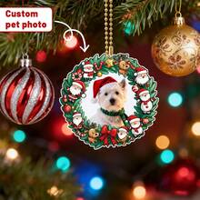 Personalized Pet Accessories, Customized Cat Christmas Ornaments, Pet Memorial Decorations, Cat Christmas Photo Ornaments, Pet Portrait Gifts,Christmas Gift Supplies - Multicolor - View 11