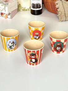 200ml艺术动物陶瓷杯，复古条纹意式咖啡杯，家用手握杯，农场主题下午茶杯，水杯，马克杯，小容量陶瓷杯，牛奶杯，礼品杯 - 彩色 - 查看 7