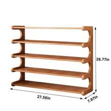 LOVEWE 4/5/6-Tier Natural Wood Color Wooden Shoe Rack - Multi-Layer Freestanding Shoe Storage Organizer With Wood Grain Finish, Stackable Shoe Shelves For Entryway, Closet, Hallway, Mudroom, And Front Door, Space-Saving Narrow Shoe Organizer Fits 15-24 Pairs Of Shoes, Easy Assembly Home Storage Supplies For Renters​