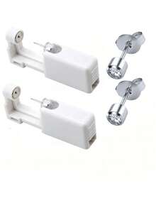 One-Piece Disposable Ear Piercing Kit, Includes Studs And Earrings, Anti-Allergy Ear Piercing Gun, Suitable For Home DIY Ear Piercing - trắng - Xem 7