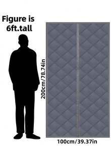 1 件/冬季磁性隔热门帘 - 适用于 91.44x208.32cm（96.52x213.36cm）的门，冬季保暖、防风、防雨、隔音，适用于前门/厨房/卧室/隔热门帘，冬季隔热门帘，磁性门帘 [灰色] - 彩色 - 查看 18