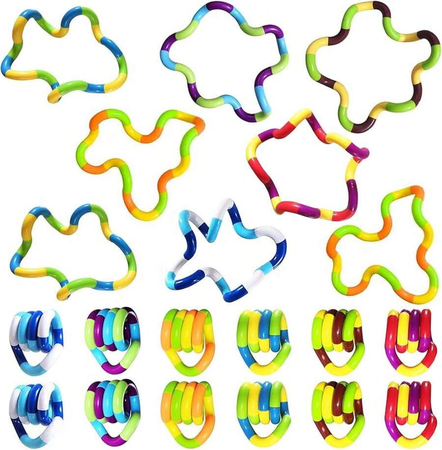 NewSensory Fidget Toys - 6PCS Multicolor Twisty Fidget Toys Adults,Boys,Girls Relaxation,Anxiety Stress Relief,Decompression-Squeeze, Twist, Chain Spinner GiftBirthday Gifts Kids - 20個 - 查看 1
