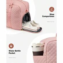 ZYDS Travel Duffle Bag Weeder Bags For Wen With Shoe Cpartment Carry On Overnig Bag With Tetry Bag And Wet Pocket Hoital Bags For Labor And Delivery Pink - 粉色 - 查看 3