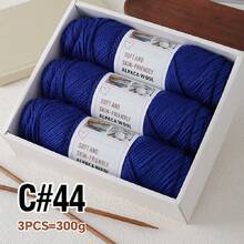 3pcs/Pack Chunky Hand Knitting Yarn, Alpaca Knitted Blend Thick Yarn For Sweater, Scarf, Jacket DIY