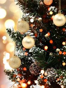 44pcs-Christmas Ball Ornaments, Christmas Tree Decoration, Hanging Shatterproof Plastic Ball Decorations For Xmas Tree, Holiday, Wedding Party, Window Christmas Decor, Birthday, Valentine's Day, Easter, Home, Office Wall Decor,Perfect Christmas Tree Decoration To Create Holiday Atmosphere - Christmas Gift 7/6/5/4/3 Cm (2.8/2.4/1.9/1.6/1.2 Inches) Christmas Decorations Home Christmas Gifts Christmas Decor