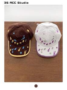 1pc Vintage Leopard Print Letter Embroidered Soft Crown Unisex Baseball Cap, Fashion Streetwear Curved Brim Cap