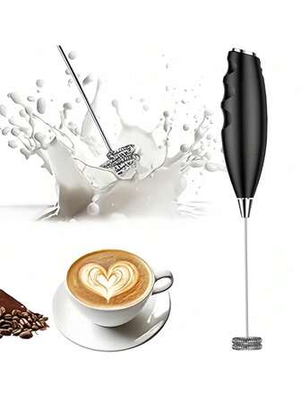 1 pieza Espumador de leche eléctrico portátil - Ideal para capuchino, café y té matcha verde - Diseño de mano fácil de usar para bebidas con espuma suave
