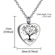 3 Styles Stainless Steel Cremation Urn Necklace, Can Store Ashes, Memorial Pendant Necklace Suitable For Both Men And Women, As Jewelry To Commemorate Deceased Loved Ones - Silver - View 2
