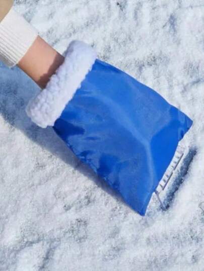 Winter Car Ice Scraper Gloves - Soft Lined Snow Removal Gloves With Built-In Ice Scraper, Portable Tool For Windshield, Windows And Roof Deicing, Easy To Use