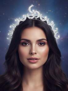 Sparkly Star Halo Crown Headband Silver Rhinestones Moon Headpiece Hair Accessories For Womenhalloween - 1 - 查看 5
