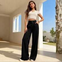 Marrant Moda Women's Dress Pants Light Pink Foreign Fashion Elegance And Comfort For All Occasions Versatile And Premium - màu đen - Xem 1