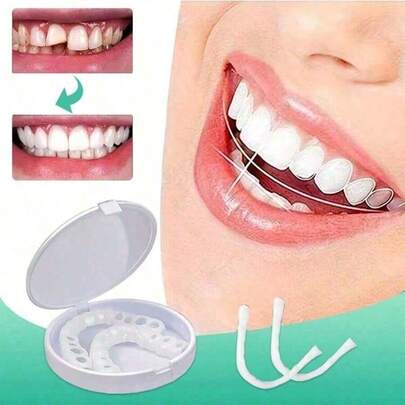 2片装临时牙贴套装，美白替换牙，微笑牙齿修复套装