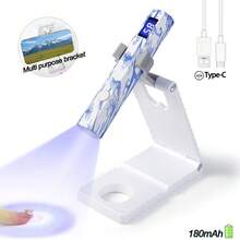 Lâmpada de secagem de unhas portátil, UV/LED, que cura todos os tipos de esmalte em gel. Recarregável com cabo Tipo C, conjunto 3 em 1 com suporte, lâmpada e cabo. Compacta e elegante, ótima opção para presente, acessível e com excelente custo-benefício. - Multicolorido - Ver 9
