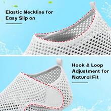 Scurtain Barefoot Water Shoes For Women Men Beach Swim Aqua Socks Summer Quick-Dry Sandals Slippers - 網狀白色 - 查看 3