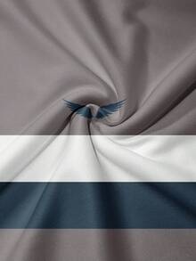 男士休闲条纹印花圆领卫衣和运动裤两件套运动套装，街头风运动休闲装，适合户外活动，轻薄春季款 - 藍色 - 查看 4