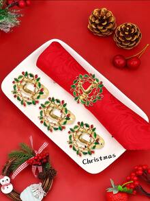 6pcs Christmas Tree Napkin Rings, Suitable For Room Decor, Dining Table Decor, Home Decor, Fit For Christmas, Party, Birthday, Wedding And Banquet Buffet Table Elegant Minimalist Decoration - Multicolor - View 15